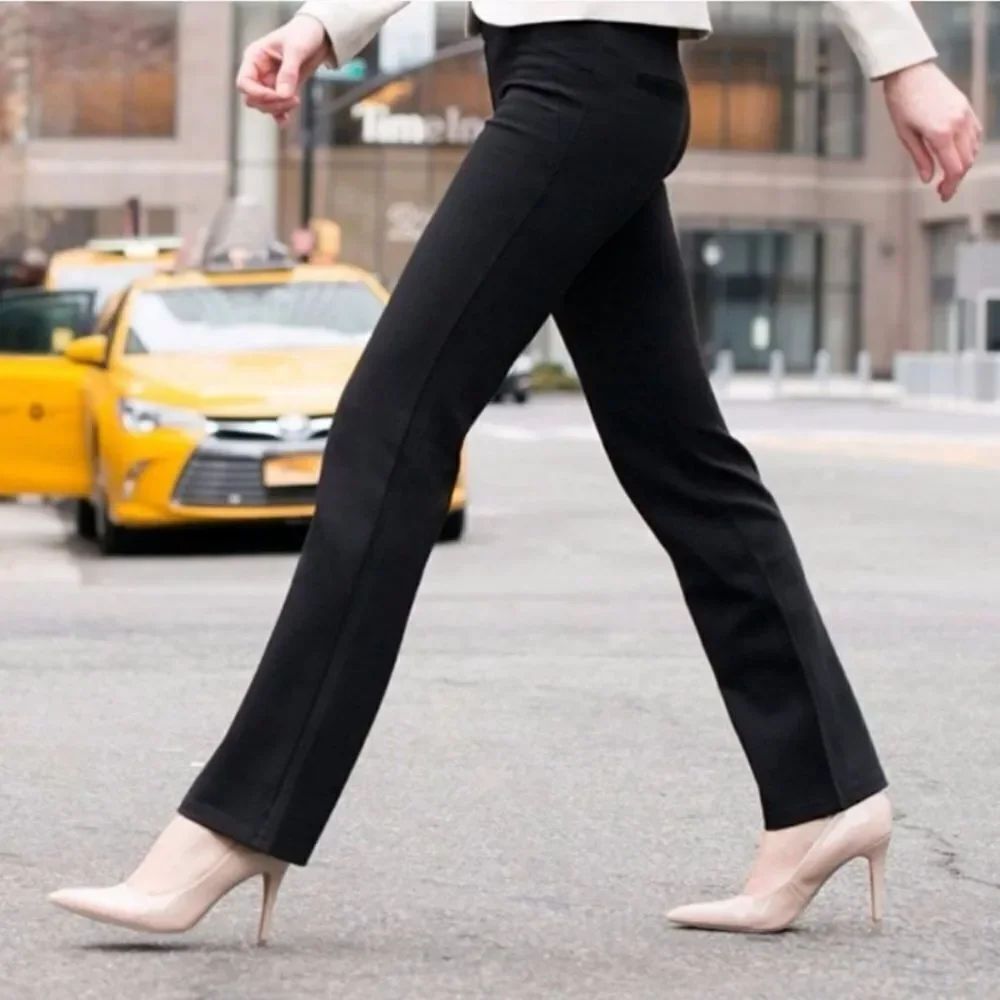 Betabrand Classic Straight Leg Dress Pant Yoga Pants - Black